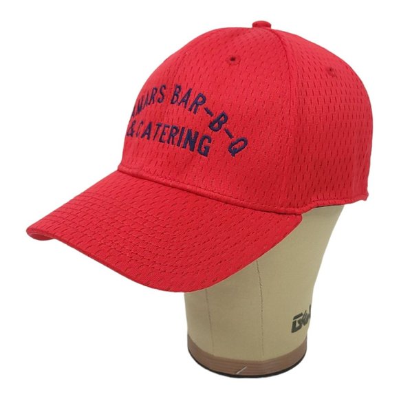 A-Flex Lamars Bar B Q Catering Size L XL Cap Fitted Trucker Red Hat - Picture 3 of 11